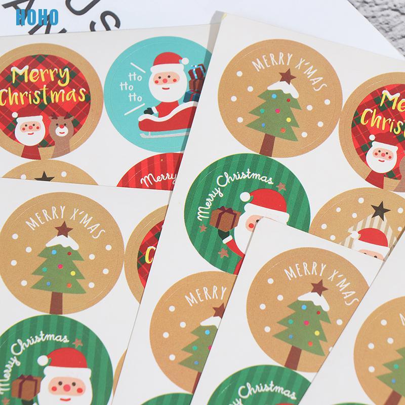 Set 120 Miếng Dán Trang Trí Hộp Quà Giáng Sinh Dễ Thương