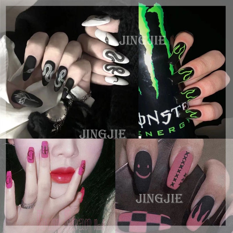 Móng tay giả màu nhám lấp lánh tinh tế thoải mái