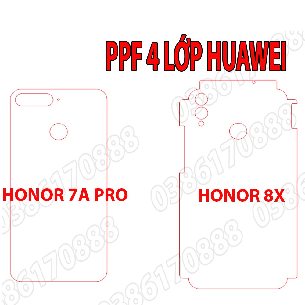 Dán lưng PPF 4 lớp chống va đập cho HUAWEI HONOR 7A PRO / 8X