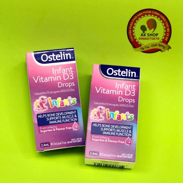 Vitamin D3 Ostelin drops infant hàng chính hãng Úc