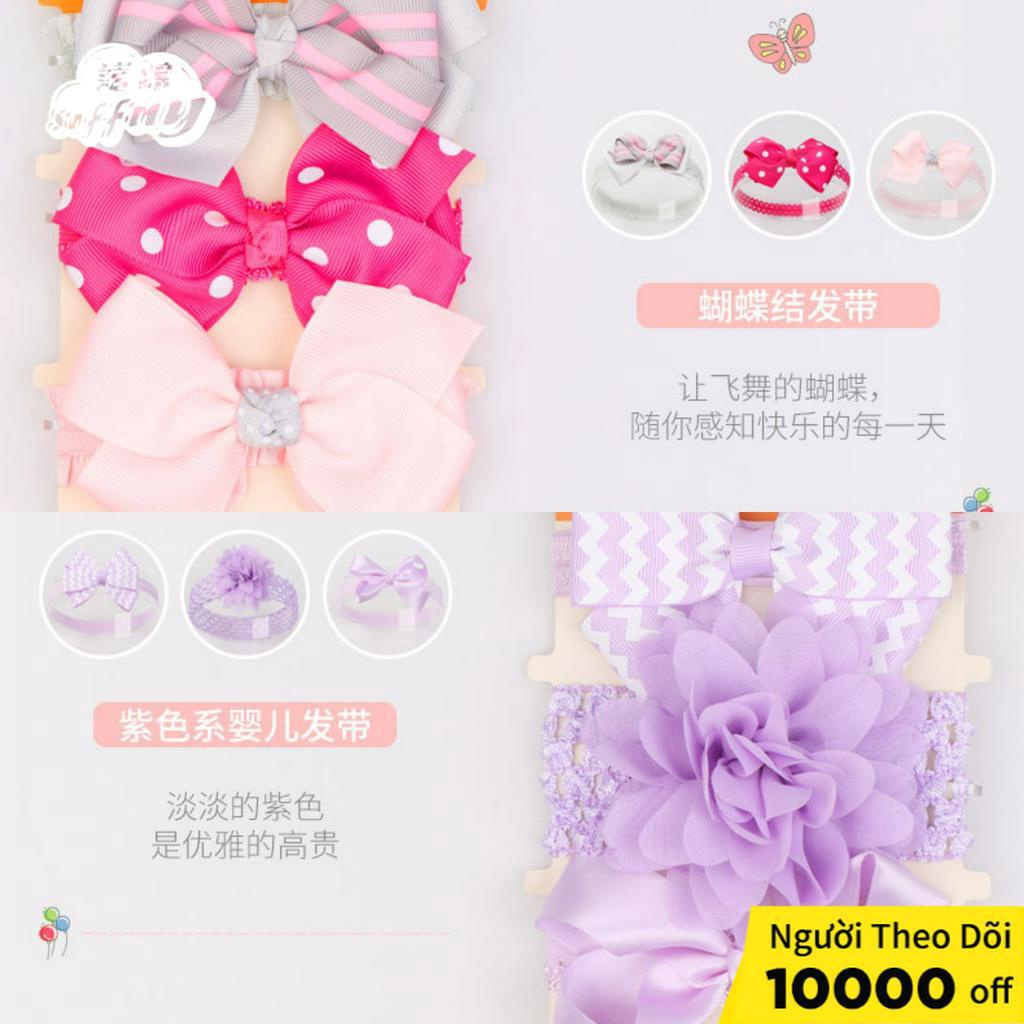 Băng Đô Nơ Mềm Co Giãn Dễ Thương Cho Bé Gái