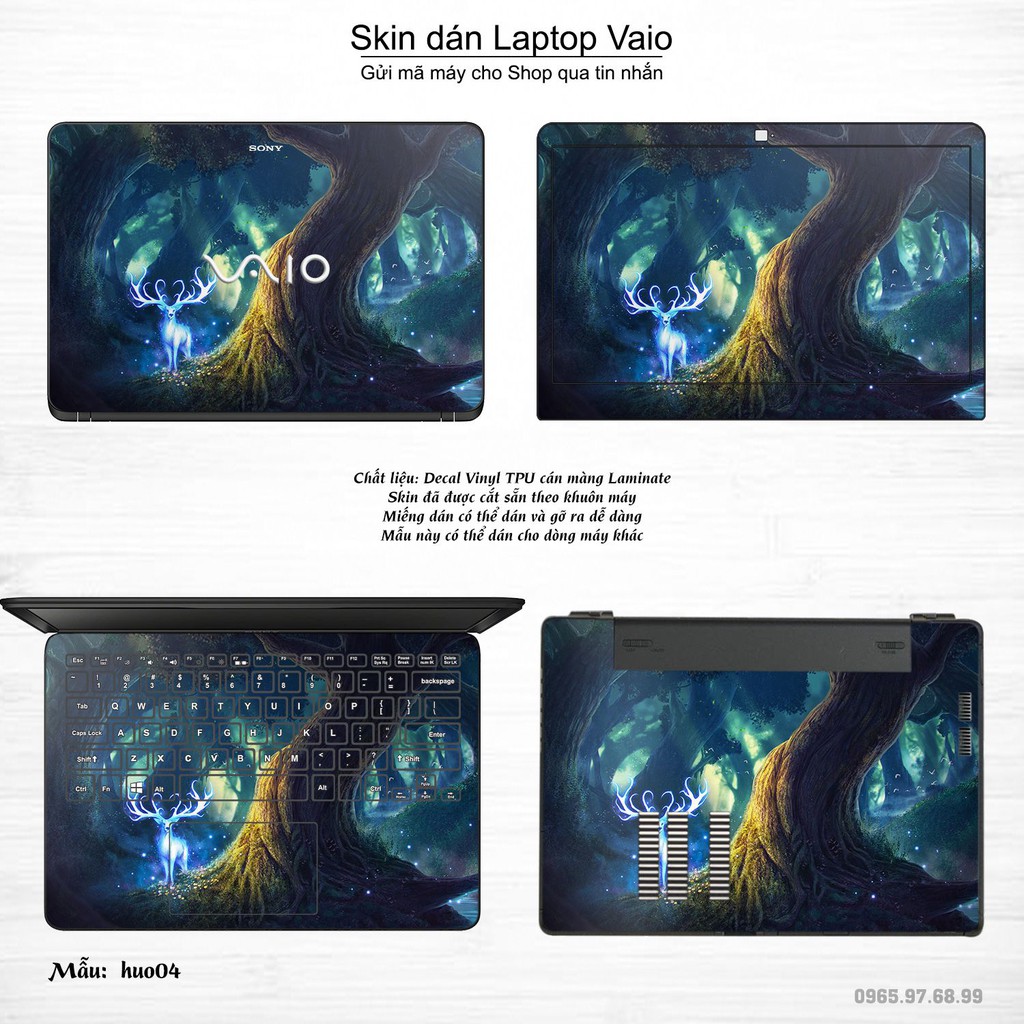 Skin dán Laptop Sony Vaio in hình Con hươu (inbox mã máy cho Shop)