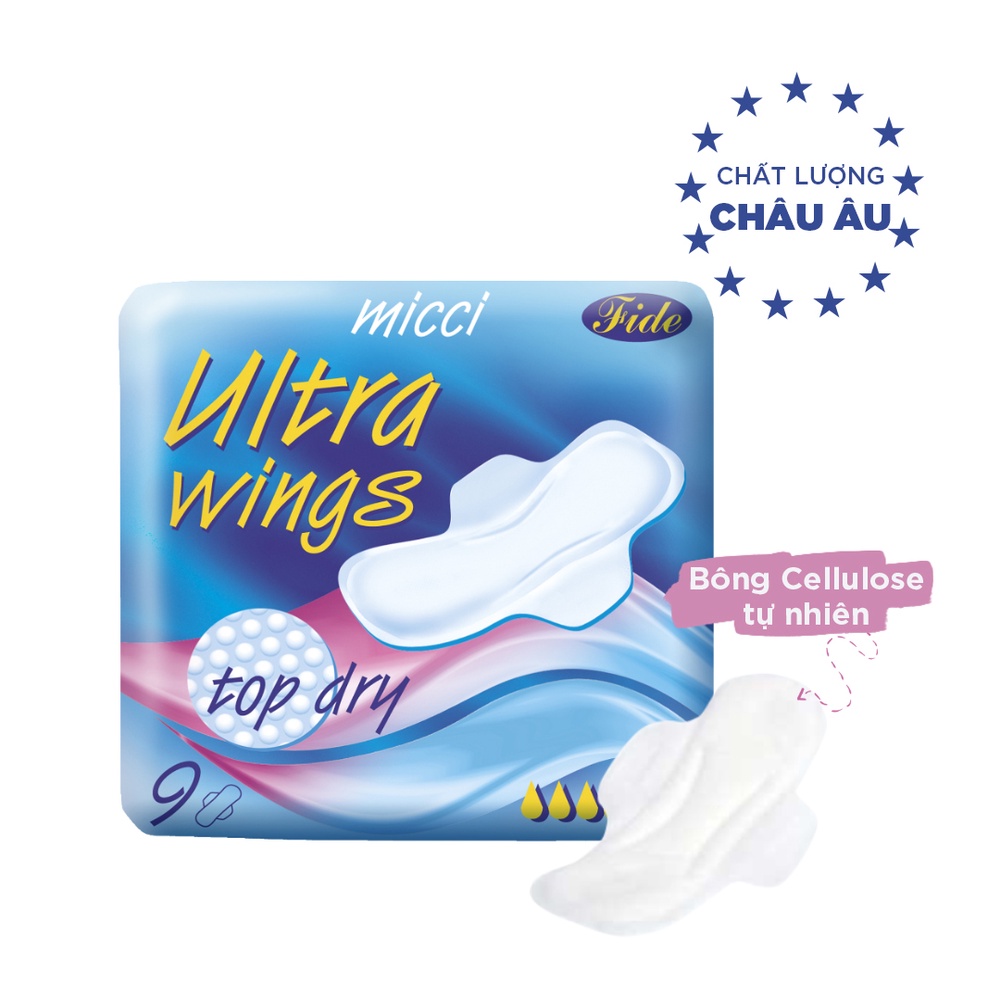Băng vệ sinh Micci Ultra Wings Top Dry gói 9 miếng có cánh