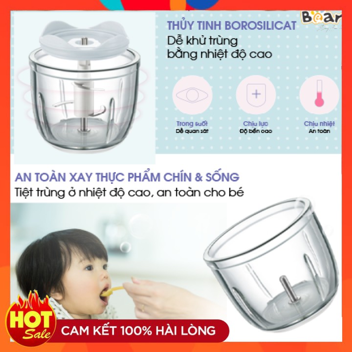 Máy xay ăn dặm, Máy xay 0.3L Bear GR-B03V2, Dung tích 300ml, Bản Quốc tế Bảo hành 18 tháng