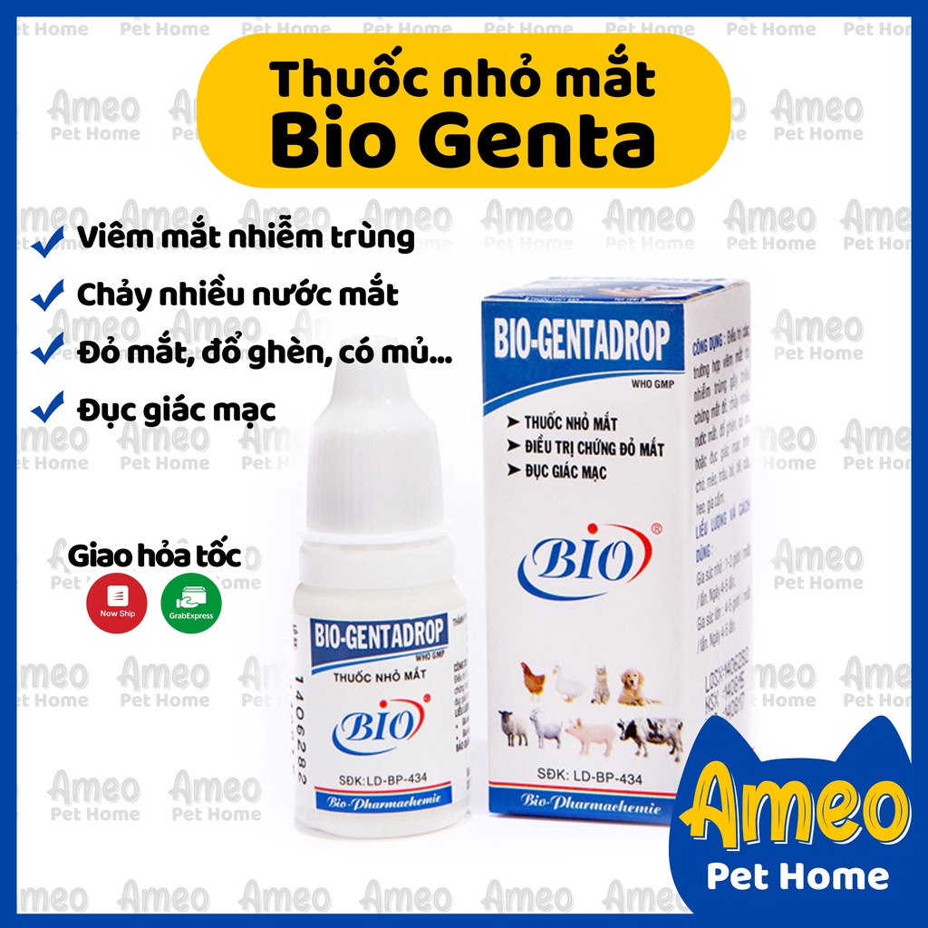 [Chính hãng] Dung dịch nhỏ mắt Bio Gentadrop cho thú cưng chó mèo 5ml