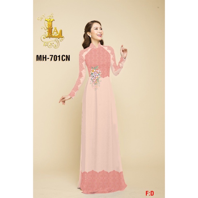 Vải Áo Dài Hoa Eo Phối Hoa Văn