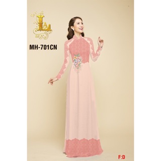 Vải Áo Dài Hoa Eo Phối Hoa Văn