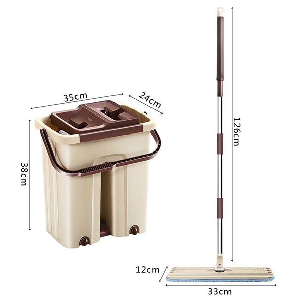 Cây lau nhà tự vắt nước cây lau nhà 2 ngăn thông minh dễ dàng tháo rời và nhỏ gọn