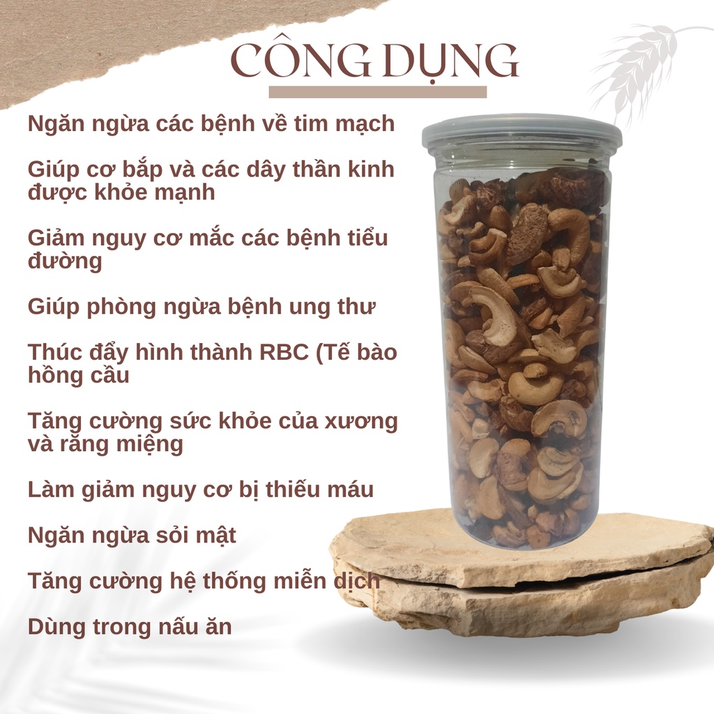 500gram Hạt điều rang muối bình phước loại vỡ còn vỏ lụa