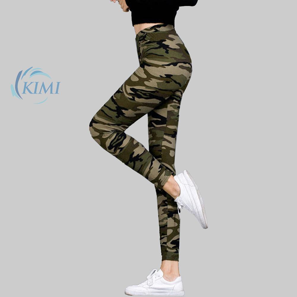 Quần Legging lưng cao hoạ tiết lính thiết kế ôm sát tôn dáng