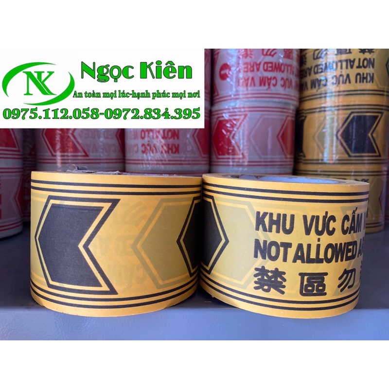 Băng Rào Cảnh Báo Công Trình Cuộn Dài 100mét Màu vàng - đen ,Bảo Vệ An Toàn.dây cảnh báo cấm vào