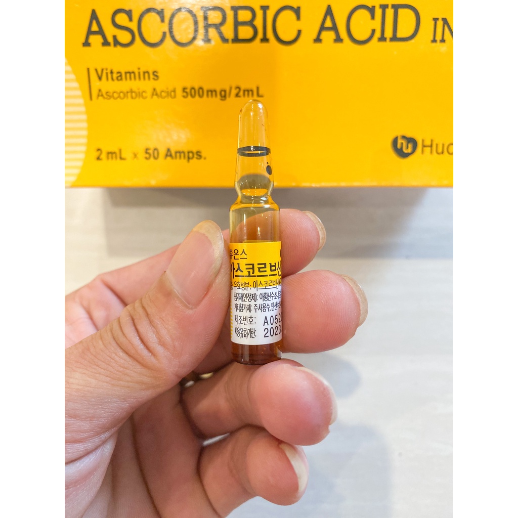 Vitamin C Hàn vỉ 10 ống Hàng Xịn chuyên dùng mix cấy tảo hồng sâm trông spa tmv 2022