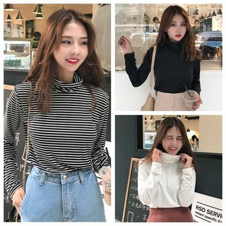 Áo thun cổ lọ tay dài cho phái nữ