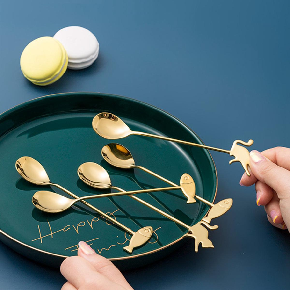 Muỗng Khuấy Cà Phê Hình Mèo Bằng Thép Không Gỉ Tiện Dụng | BigBuy360 - bigbuy360.vn