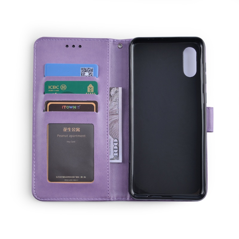 Bao da điện thoại nắp lật kèm ngăn đựng thẻ và dây đeo cho LG Velvet G5 SE V20 X View K8 K50s K51s Plus