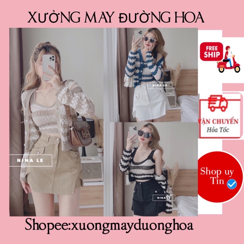 Sét áo len 2s mix áo kháoc mỏng 3 màu siêu xinh(kèm ảnh thật)