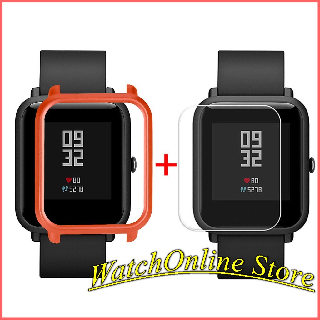 Combo ốp viền bảo vệ Amazfit Bip + bộ dán màn chống xước