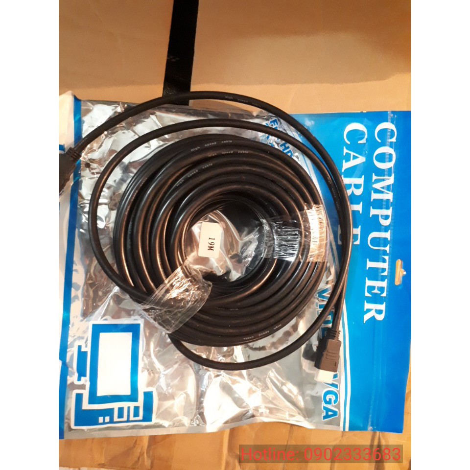Cáp hdmi 19m full hd | dây hdmi 19m tròn đen