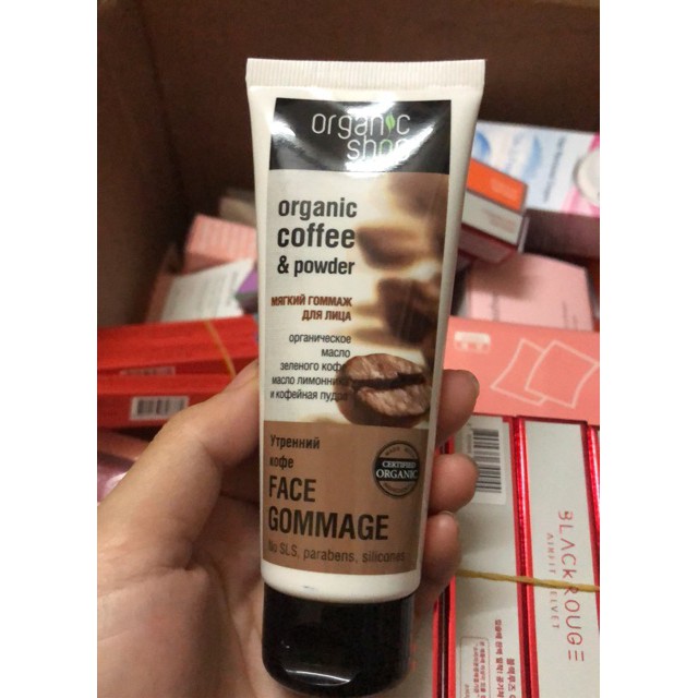 Tẩy tế bào chết cho da mặt Organic Shop Organic Coffee & Powder Face Gommage Nga