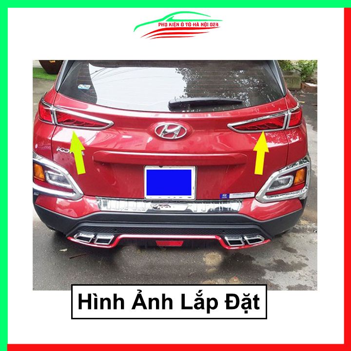 Ốp viền đèn pha hậu mạ crom Kona 2018-2022 chống trầy trang trí bảo vệ xe