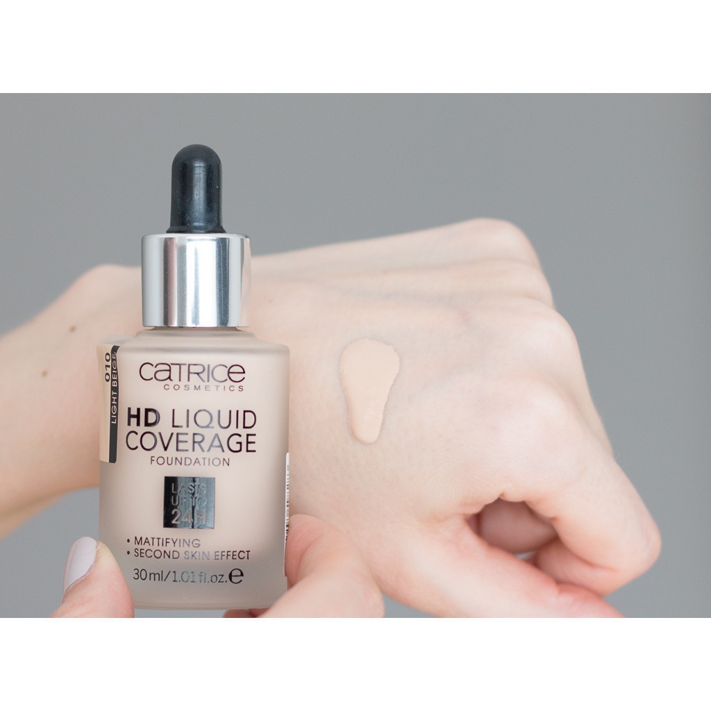 [𝐓𝐚̣̆𝐧𝐠 𝐦𝐚́𝐲 𝐦𝐚𝐬𝐬𝐚𝐠𝐞𝐫 𝐦𝐚̣̆𝐭] Kem nền- Catrice HD- Liquid Coverage Foundation, không trôi, đều màu - Chuẩn Đức 100%