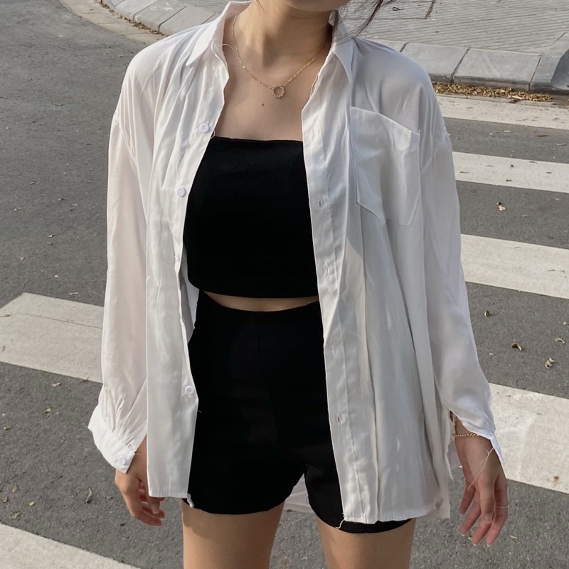 Áo croptop mút ngực Ulzzang (ảnh thật)