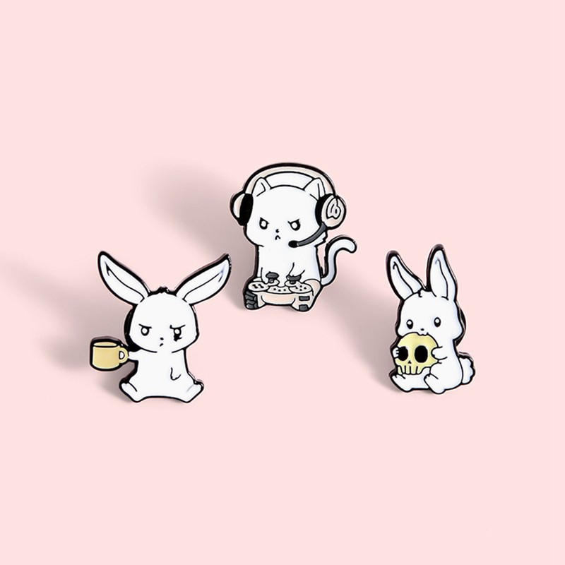 Pin cài áo bộ ba đũy thỏ - GC174