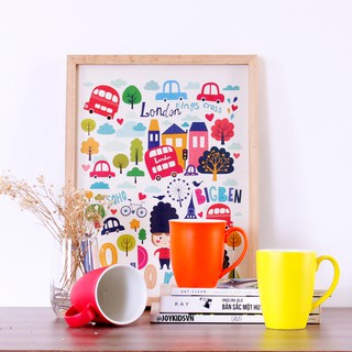 Ly gốm uống trà nhiều màu | Tách cà phê có quai - Multicolor Ceramic Cup