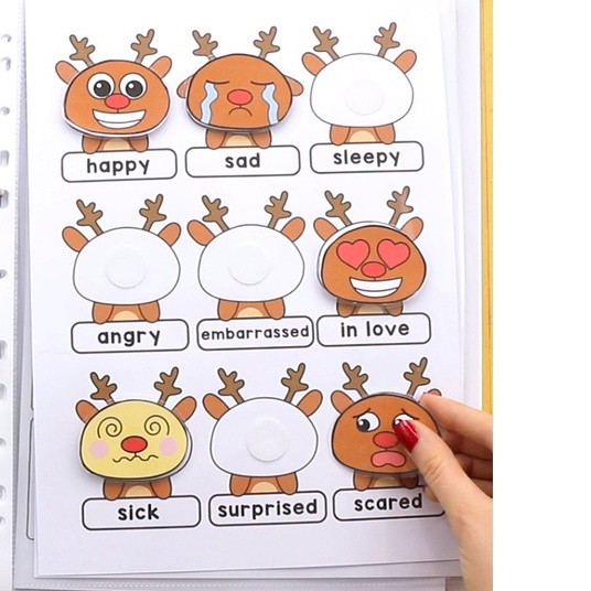 Bộ học liệu bóc dán Montessori Giáng sinh Christmas cho bé - Đồ chơi giáo dục sớm Montessori J32