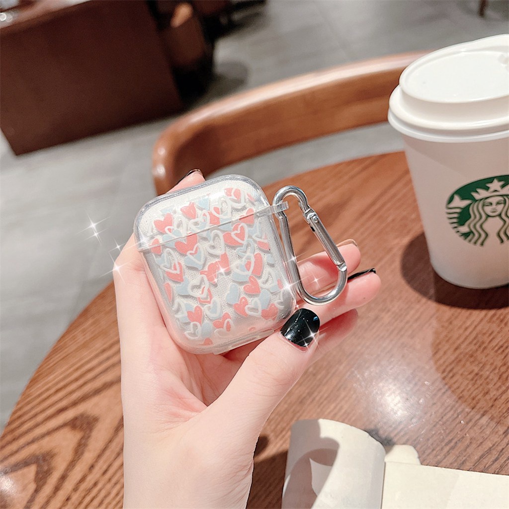 Vỏ Bảo Vệ Hộp Sạc Tai Nghe Airpods Pro 2 3 1 Ins Bằng TPU Mềm Trong Suốt Lấp Lánh