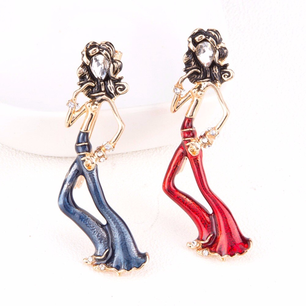 Ghim Cài Áo Hình Con Người Tráng Men Thời Trang Cho Nữ