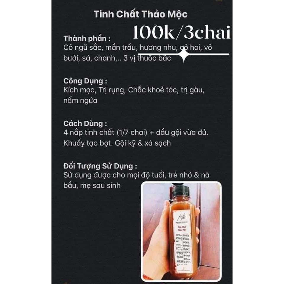 Hết Rụng Tóc, Nấm, Gàu - Tinh chất thảo mộc Hb - Liệu trình 3chai x300ml