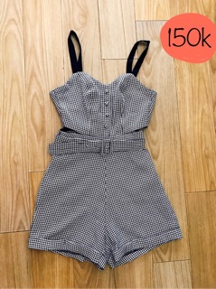 [Pass] Jumpsuit 2 dây kẻ caro size S