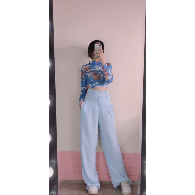 Quần cullot xuông xanh dịu nhẹ⚡️FREESHIP EXTRA⚡️
