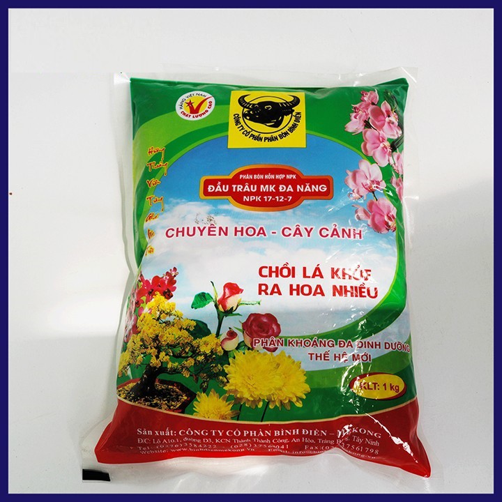 Đầu trâu MK NPK 17-12-7 1kg - Phân khoáng đa dinh dưỡng thế hệ mới