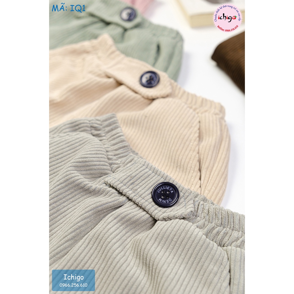 ZQ2 - Quần nhung cúc cá cho bé trai bé gái chất nhung tăm Hàn cao cấp - Zang Tote