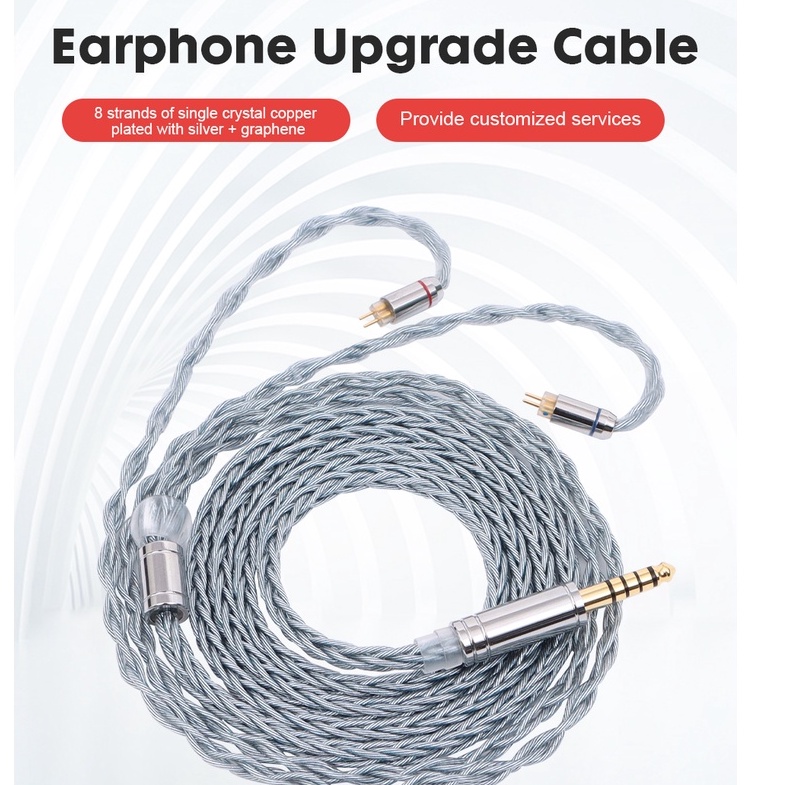 Xinhs Dây Cáp Tai Nghe Graphene 8 Sợi Đồng Mạ Bạc Cho SE846 ZSN UE ES10