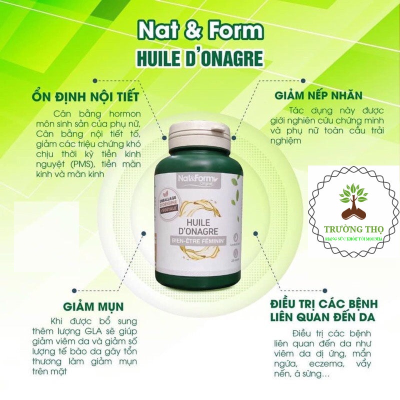 Tinh Dầu Hoa Anh Thảo Hữu Cơ Pháp Nat&Form Huile D’Onagre, hàng chính hãng date 2026