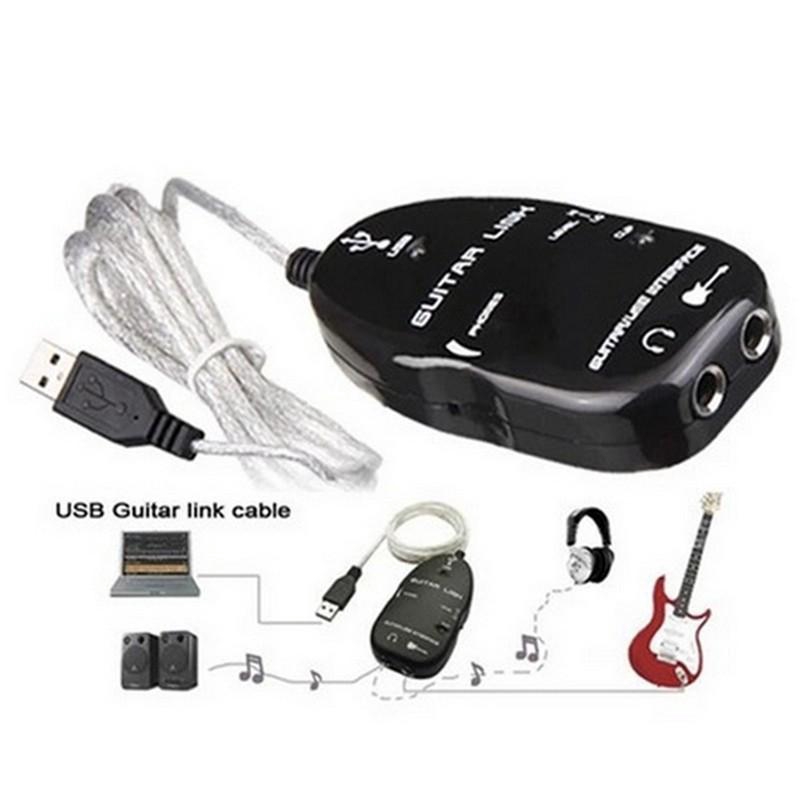 Guitar To USB Interface Cable Link Audio for PC Recording Adapter