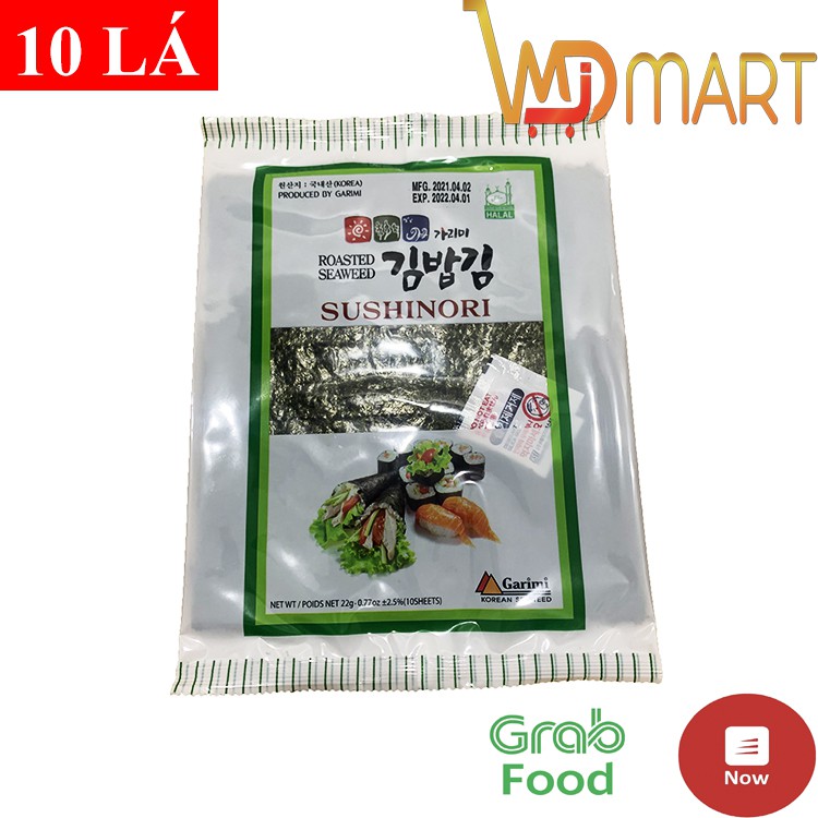 Rong biển cuộn Kimbap Shushinori Hàn Quốc 10 lá gói 22g