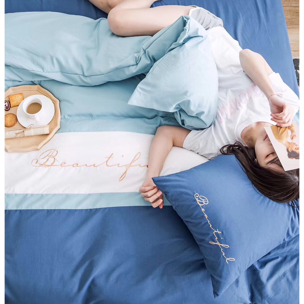 Bộ Chăn Ga Gối Cao Cấp Cotton TiCi Phối TCP 14 (1 bộ gồm 1 ga 2 vỏ gối 1 vỏ chăn có khóa kéo) | BigBuy360 - bigbuy360.vn