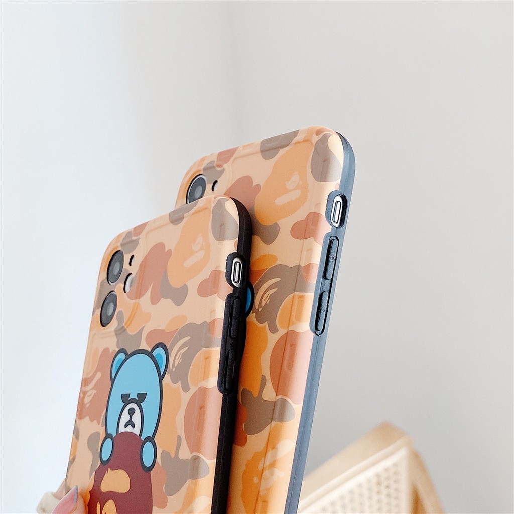 Soft Plastic Phone Case Camouflage BAPE suitable for iPhone12 mini 11 PRO MAX 6/6s 7/8plus SE2 X/XS XR XSMAX #HG4083