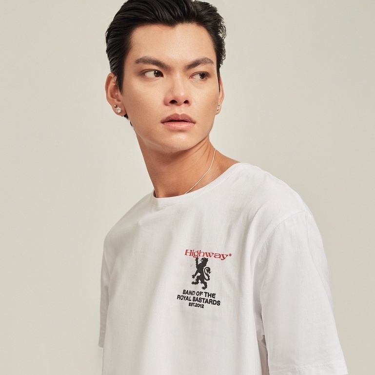 Áo phông nam Cotton USA Highway (Menswear) Band of The Royal Trắng