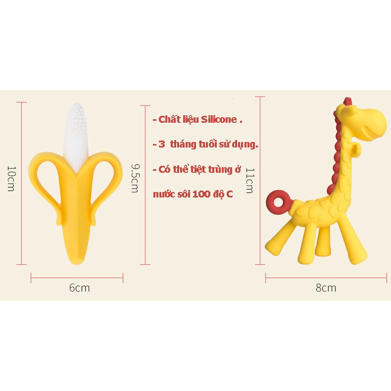 Ngặm nướu Hươu cao cổ silicone an toàn cho bé Kichilachi chính hãng