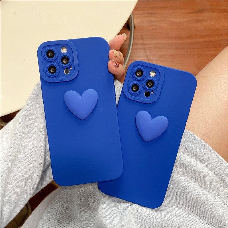 Ốp điện thoại TPU mềm chống sốc họa tiết trái tim 3D thời trang xinh xắn cho IPhone 13 12 11 Pro Max X XR 6 7 8 plus