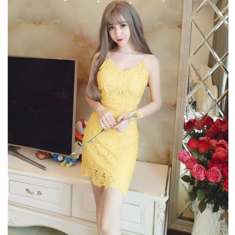 Đầm ren dáng ôm hai dây Emilyshop ulzzang