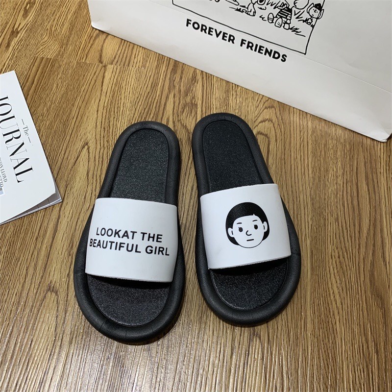 JY082  - Dép lê quai ngang look at the beautiful girl