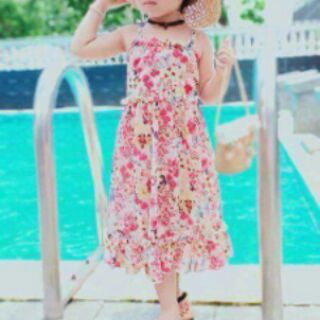 Váy maxi vãi Hàn Quốc cho bé