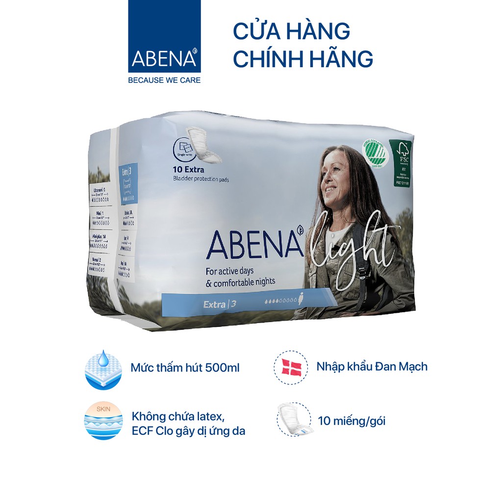 Băng Lót Siêu Thấm Abena Light Extra thấm hút 500ml (10 miếng)