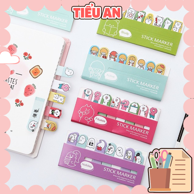 Giấy Note Đánh dấu trang hình thú đứng - Sticker